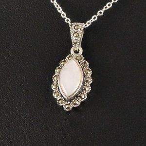 Victorian Mother of Pearl & Marcasite Necklace
